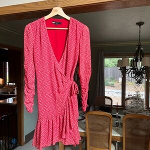 Chic Red Polka Dot Wrap Dress